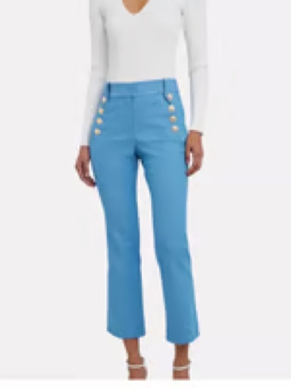 10 Crosby Derek Lam Sky Blue Cropped Sailor Pants (Missing Two Buttons)